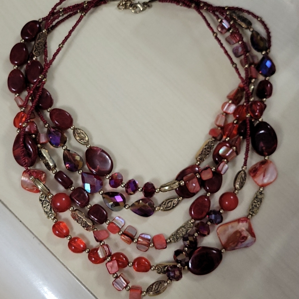 Multiple Strand Beaded Necklace - image 1